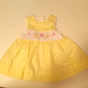NWOT baby SMOCKED dress with hearts size 3-6 mon